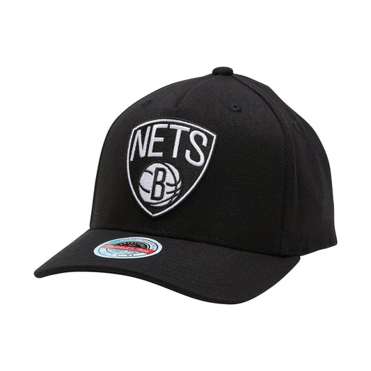 Mitchell & Ness - New Jersey Nets Black & White Team Logo 5 Panel Classic Red Snapback