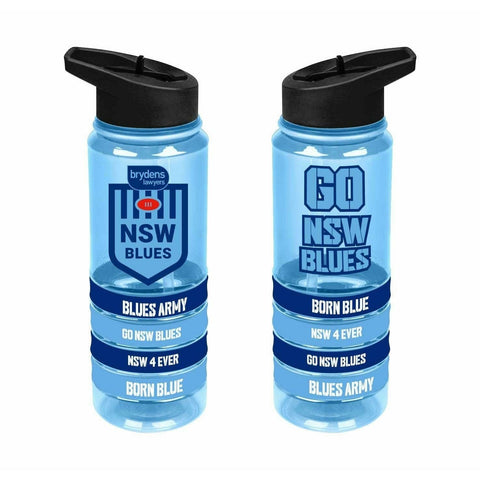 New South Wales Blues Tritan Waterbottle with Braclets  New South Wales Blues Tritan Waterbottle with Braclets