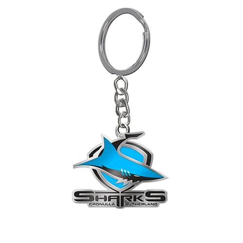 Sharks Metal Keyring 