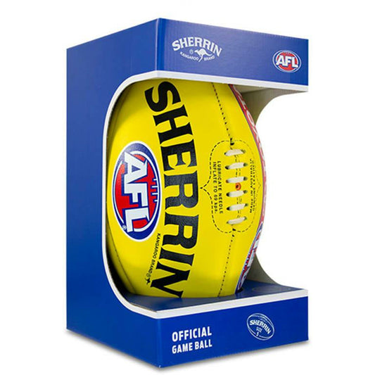 Sherrin KB Yellow AFL Official Game Ball
