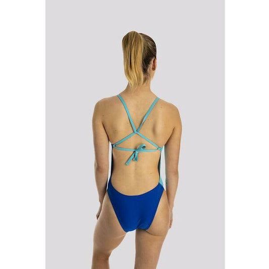 Speedo Womens Colour Block Splice Tie Back One Piece