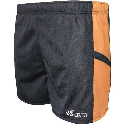 Steeden Rugby League Shorts - Black/Orange 