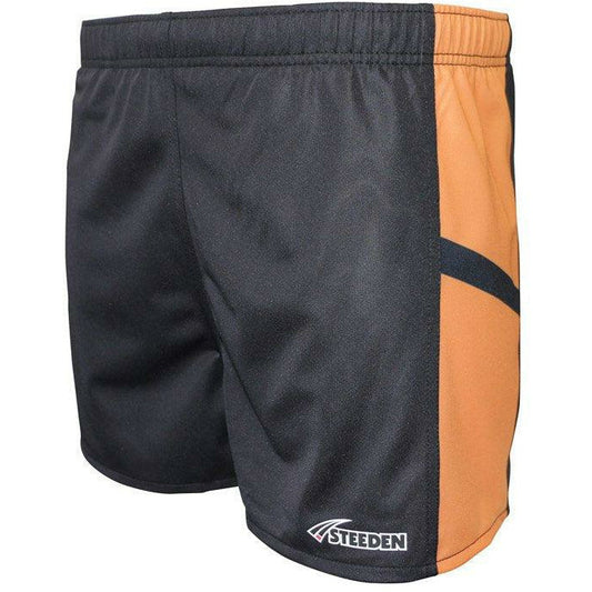 Steeden Rugby League Shorts - Black/Orange