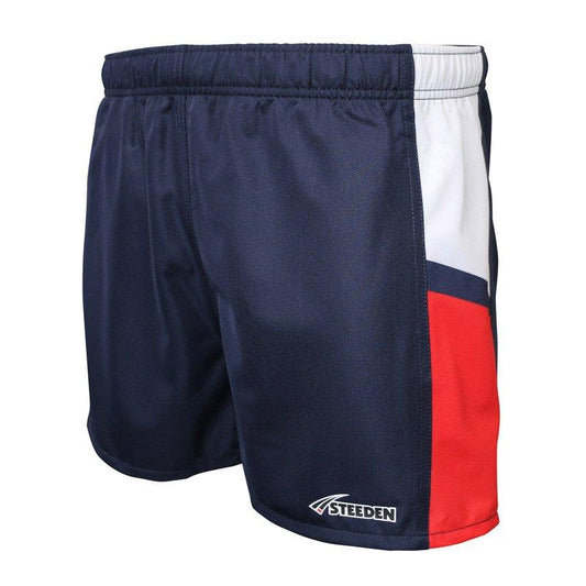 Steeden Rugby League Shorts - Dark Blue/White/Red