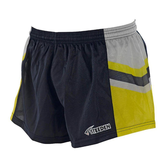 Steeden Rugby League Shorts - Dark Blue/Yellow/Grey 