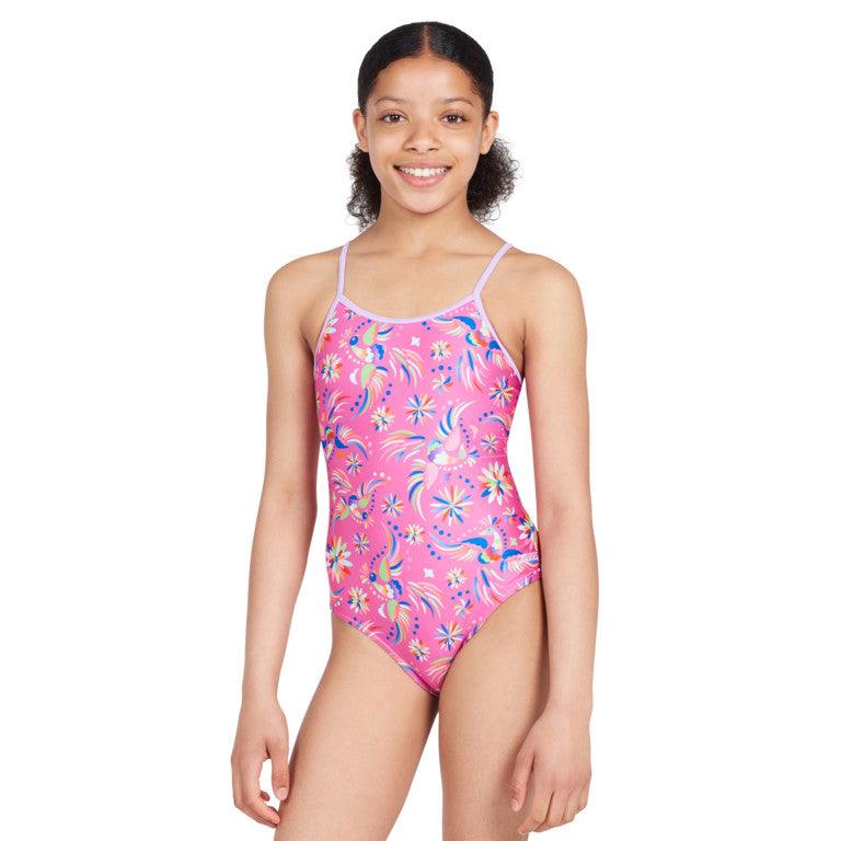 Zoggs Dreamcatcher Yaroomba Floral Girls One Piece  Zoggs Dreamcatcher Yaroomba Floral Girls One Piece