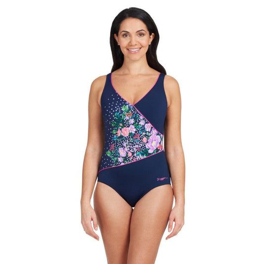 Zoggs Martinique Wrap Front One Piece 