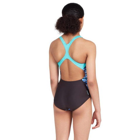 Zoggs Rock Wave Rowleeback Girls One Piece  Zoggs Rock Wave Rowleeback Girls One Piece