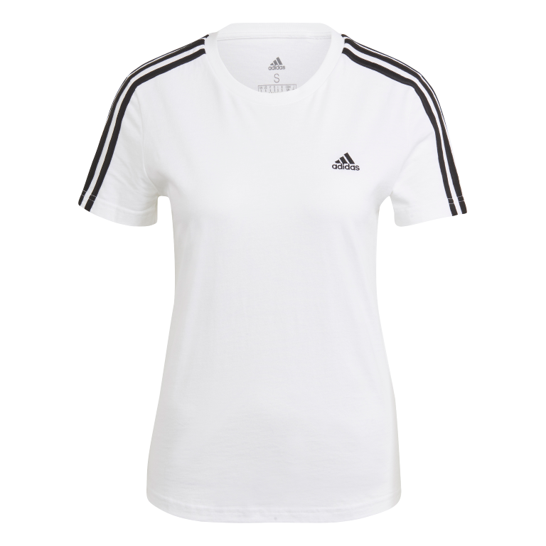 Essentials Slim 3-Stripes T-Shirt 2XL / White/Black