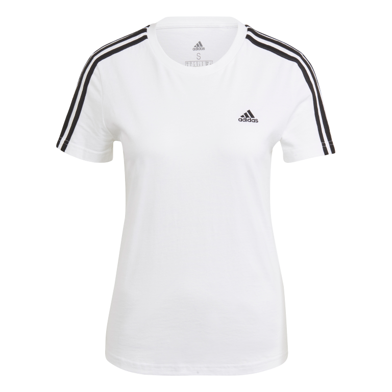 Essentials Slim 3-Stripes T-Shirt 2XL / White/Black