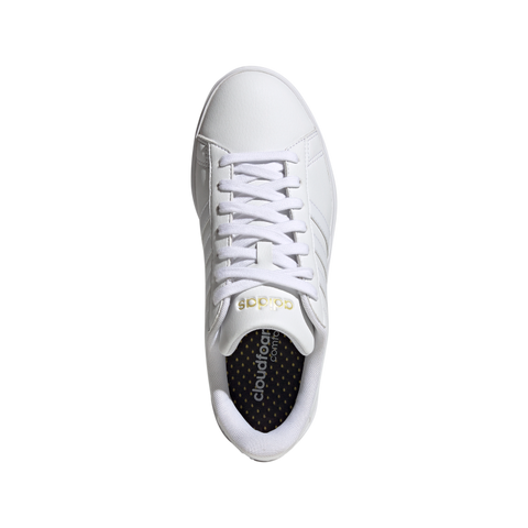 Grand Court Cloudfoam Lifestyle Court Comfort Shoes 5 / Ftwr White/Ftwr White/Gold Met.