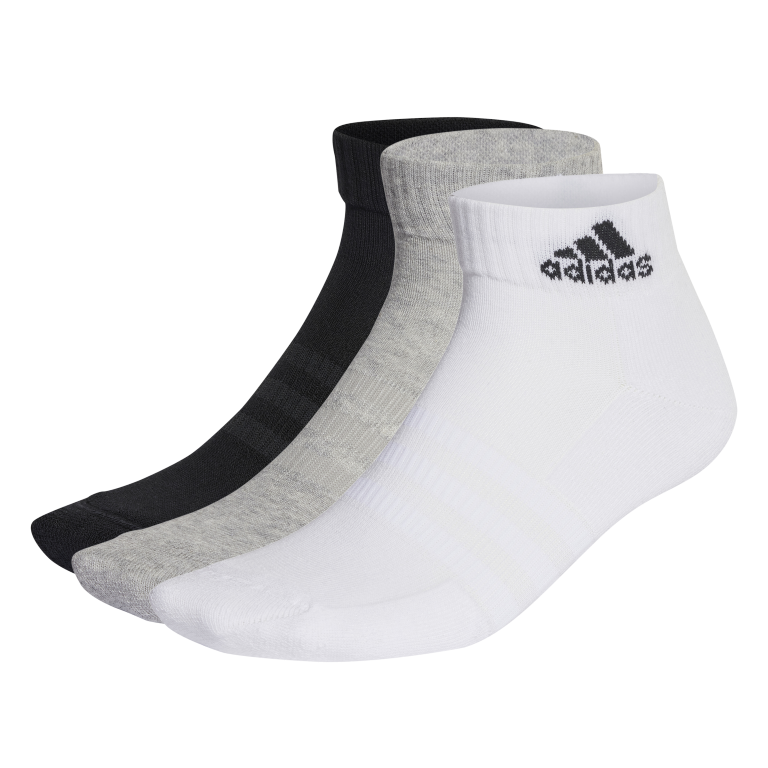 Cushioned Sportswear Ankle Socks 3 Pairs KXL / Medium Grey Heather/White/Black