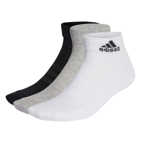 Cushioned Sportswear Ankle Socks 3 Pairs KXL / Medium Grey Heather/White/Black
