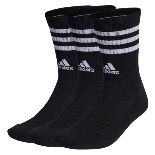 3-Stripes Cushioned Crew Socks 3 Pairs KL / Black/White