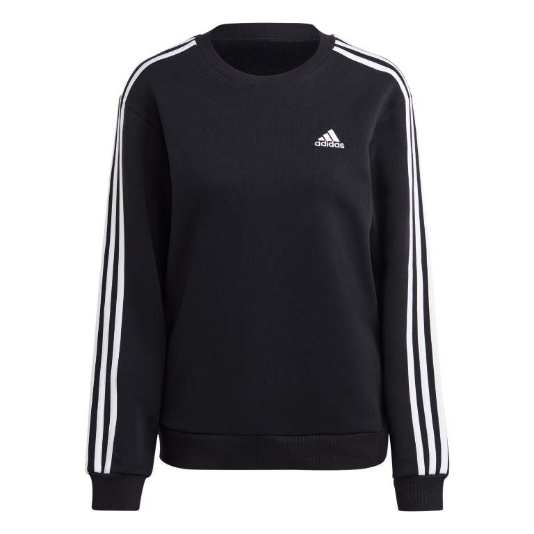 Essentials 3-Stripes Fleece Sweatshirt 2XL / Black/White