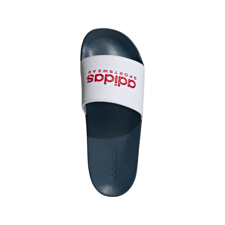 Adilette Shower Slides 4 / Ftwr White/Better Scarlet/Team Navy Blue 2