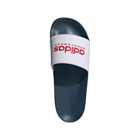 Adilette Shower Slides 4 / Ftwr White/Better Scarlet/Team Navy Blue 2