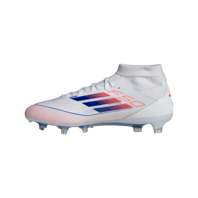 F50 Pro Mid-Cut Firm Ground Boots 5 / Ftwr White/Lucid Blue/Solar Red