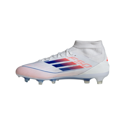 F50 Pro Mid-Cut Firm Ground Boots 5 / Ftwr White/Lucid Blue/Solar Red