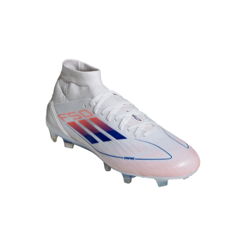 F50 Pro Mid-Cut Firm Ground Boots 5 / Ftwr White/Lucid Blue/Solar Red