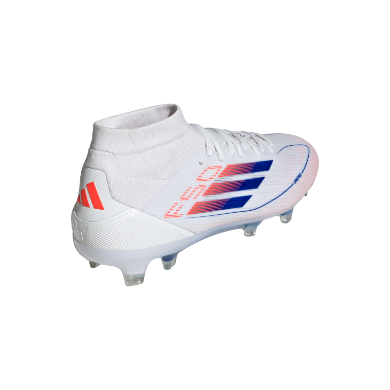 F50 Pro Mid-Cut Firm Ground Boots 5 / Ftwr White/Lucid Blue/Solar Red