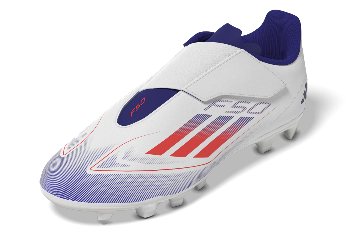F50 Club Hook-and-Loop Flexible-Ground Boots Kids 1 / Ftwr White/Solar Red/Lucid Blue