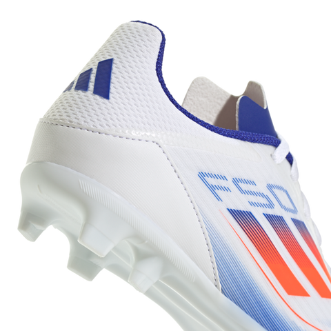 F50 League Firm/Multi-Ground Cleats Kids 1 / Ftwr White/Solar Red/Lucid Blue