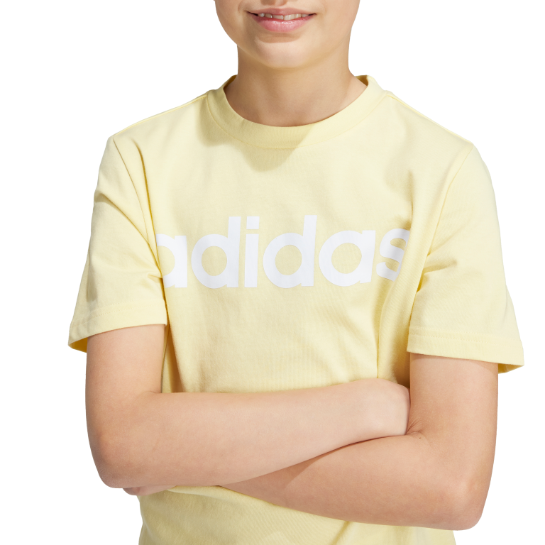 Essentials Linear Logo Cotton T-Shirt 1112 / Almost Yellow/White