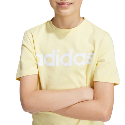 Essentials Linear Logo Cotton T-Shirt 1112 / Almost Yellow/White