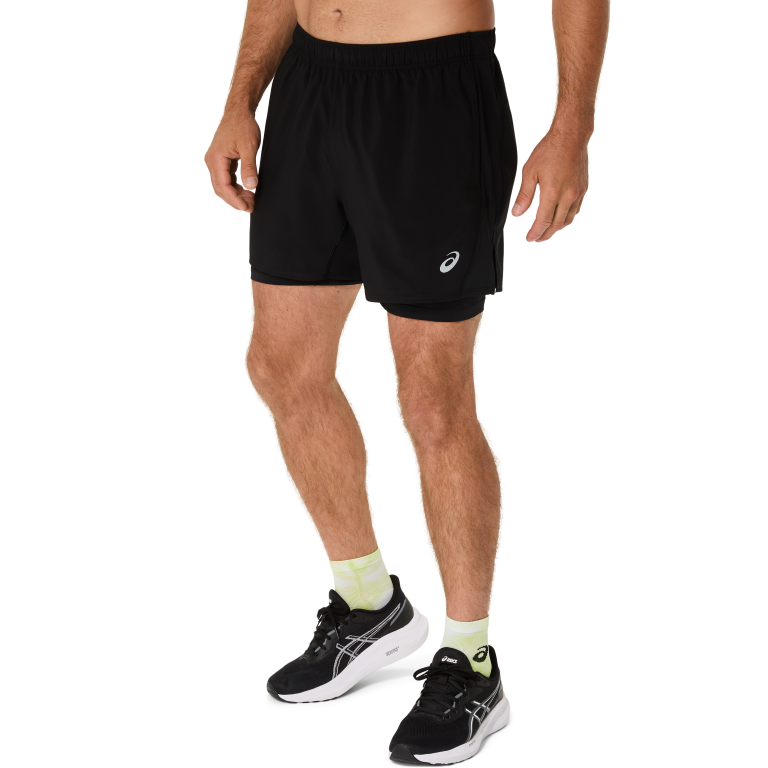 ASICS SILVER 2N1 5IN SHORT 2XL / Performance Black/Performance Black