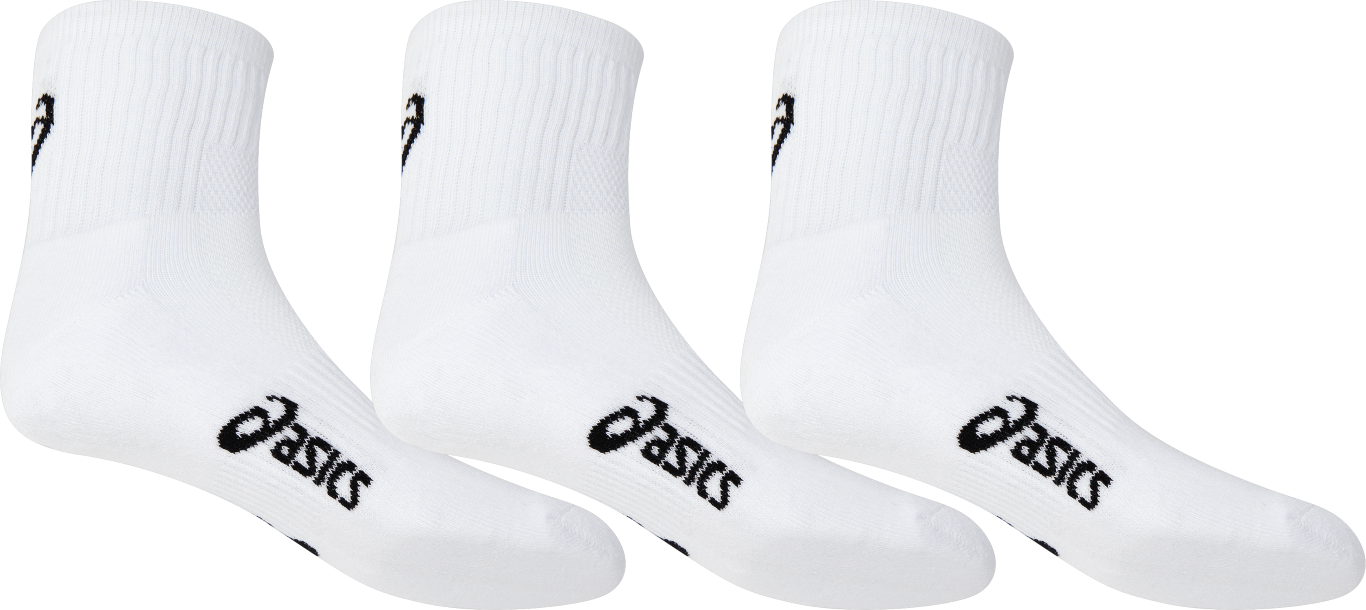 PACE QTR SOCK 3 PK 4-8 / Brilliant White