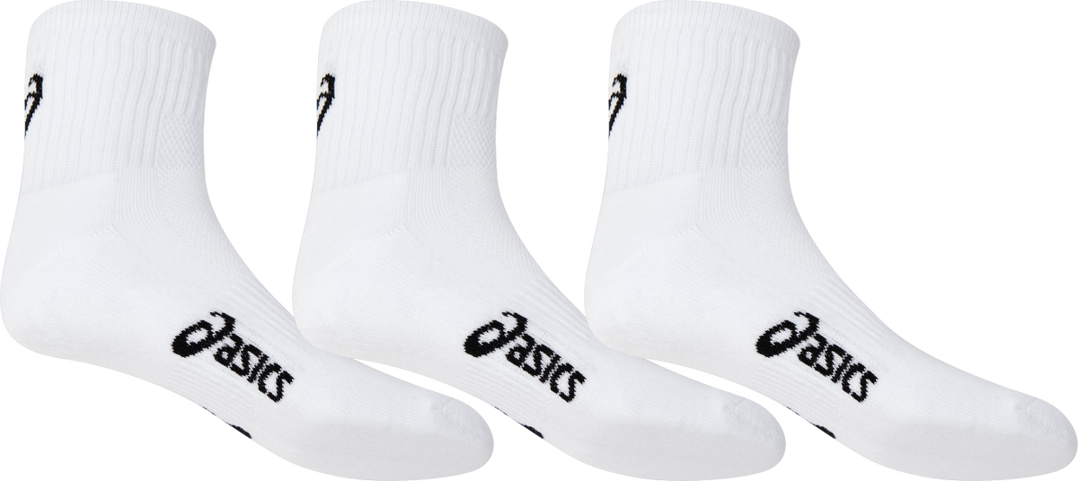 PACE QTR SOCK 3 PK 4-8 / Brilliant White