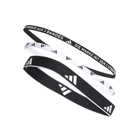3 PAIR PACK HEADBAND MULTIPLE WIDTH TRAINING Black / White / OSFM