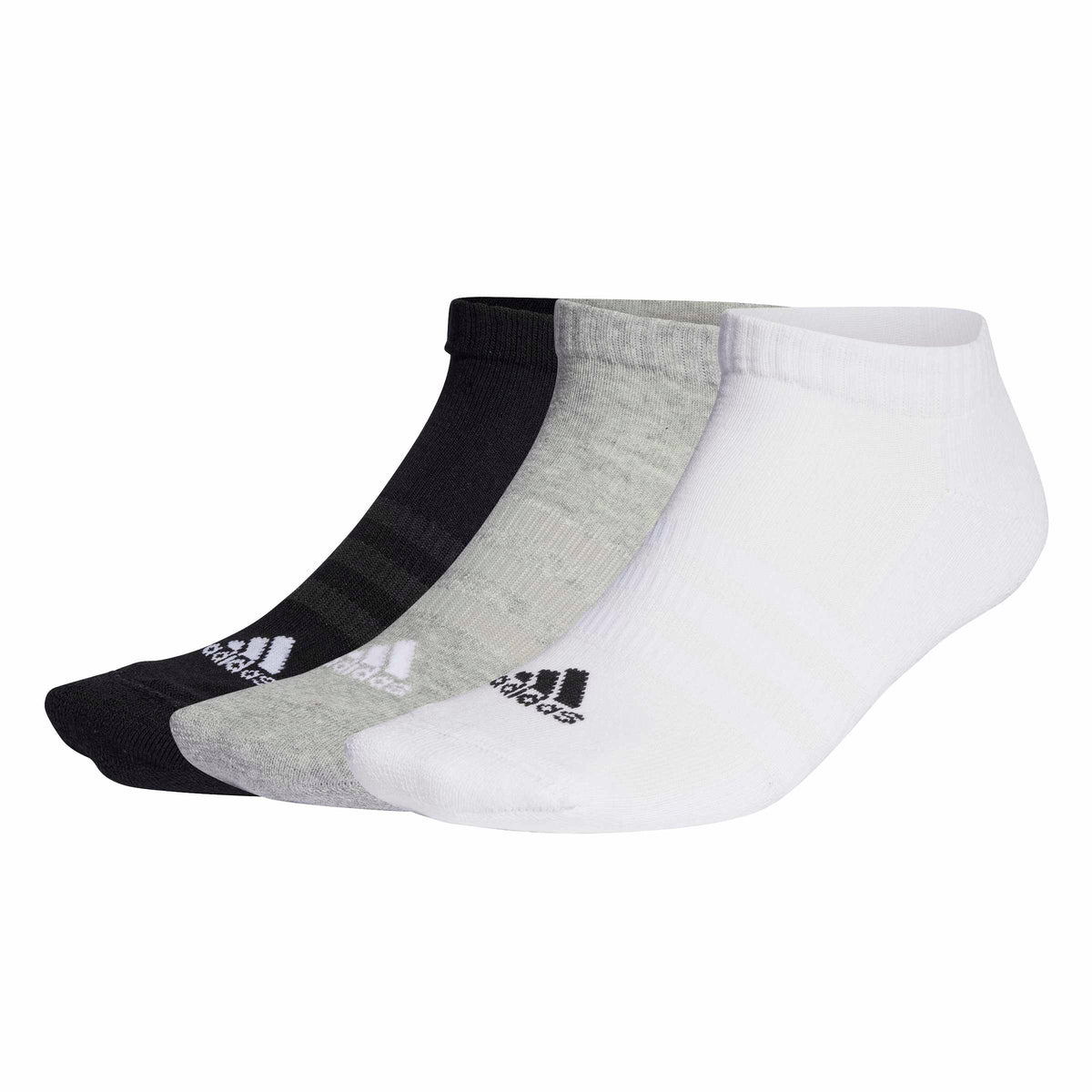 CUSHIONED SPORTSWEAR LOW CUT SOCKS 3 PAIR PACK Medium Grey Heather / White / Black / S