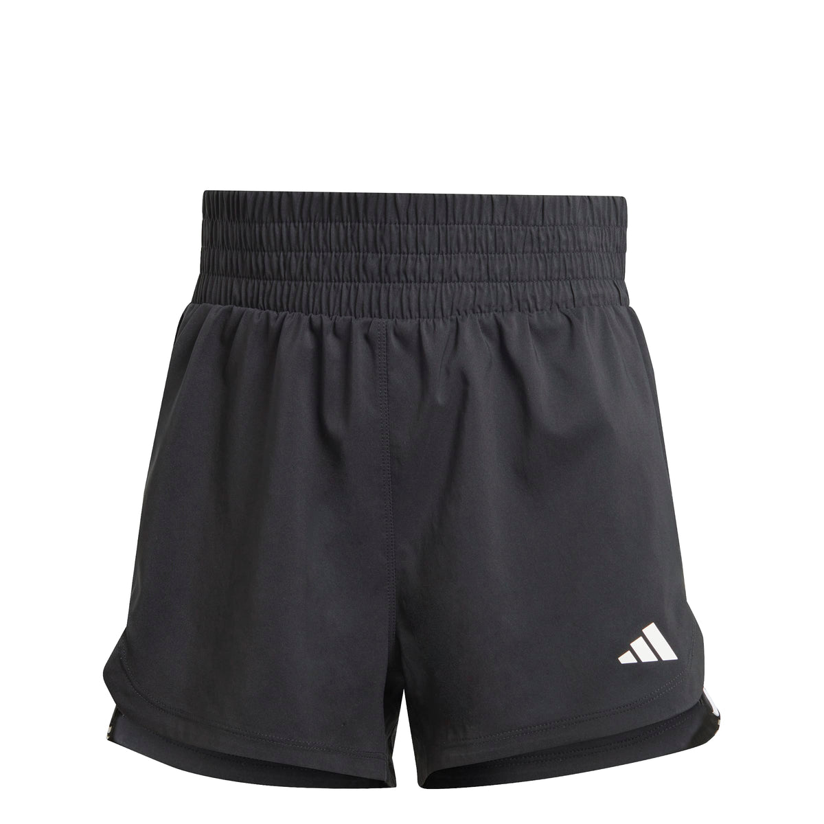 Pacer Training 3-Stripes Woven High Rise Shorts Black / White / XL5"