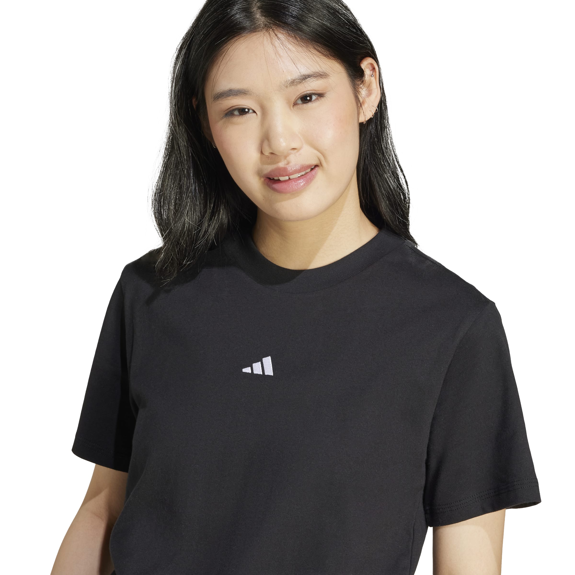 ESSENTIALS SMALL LOGO COTTON T-SHIRT Black / White / S