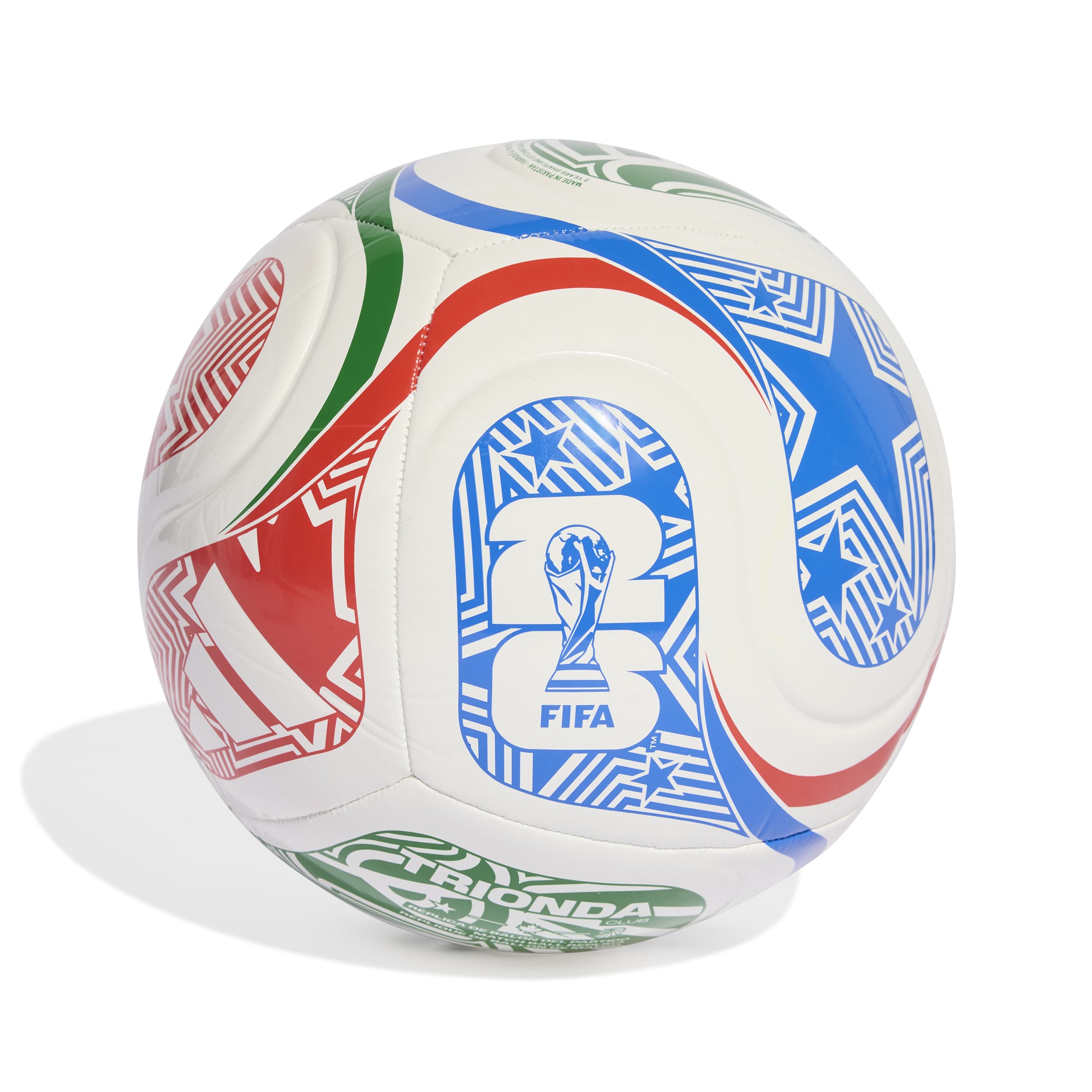 WORLD CUP 26 TRIONDA CLUB BALL White / Vivid Red / Glory Blue / Green / 3
