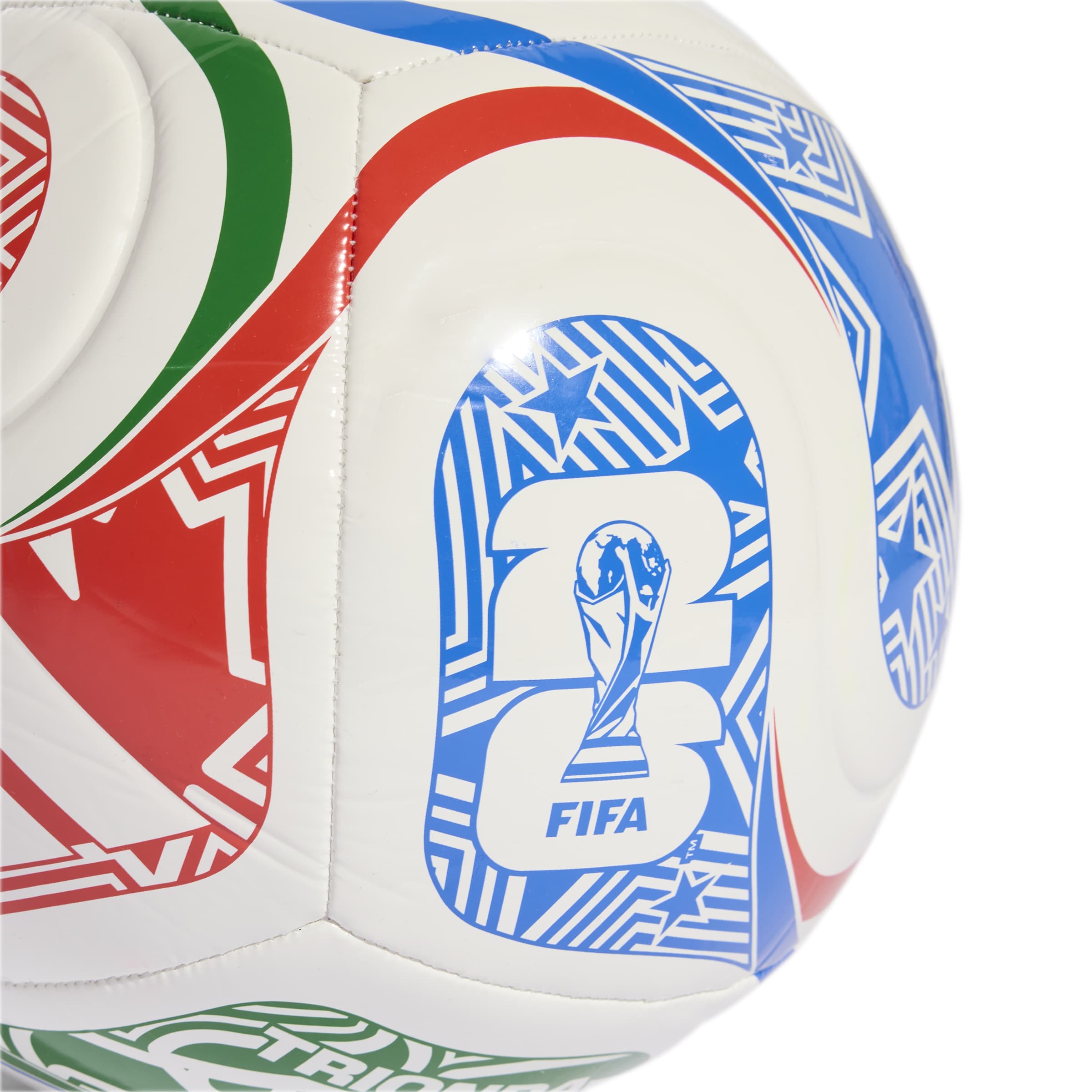 WORLD CUP 26 TRIONDA CLUB BALL White / Vivid Red / Glory Blue / Green / 3