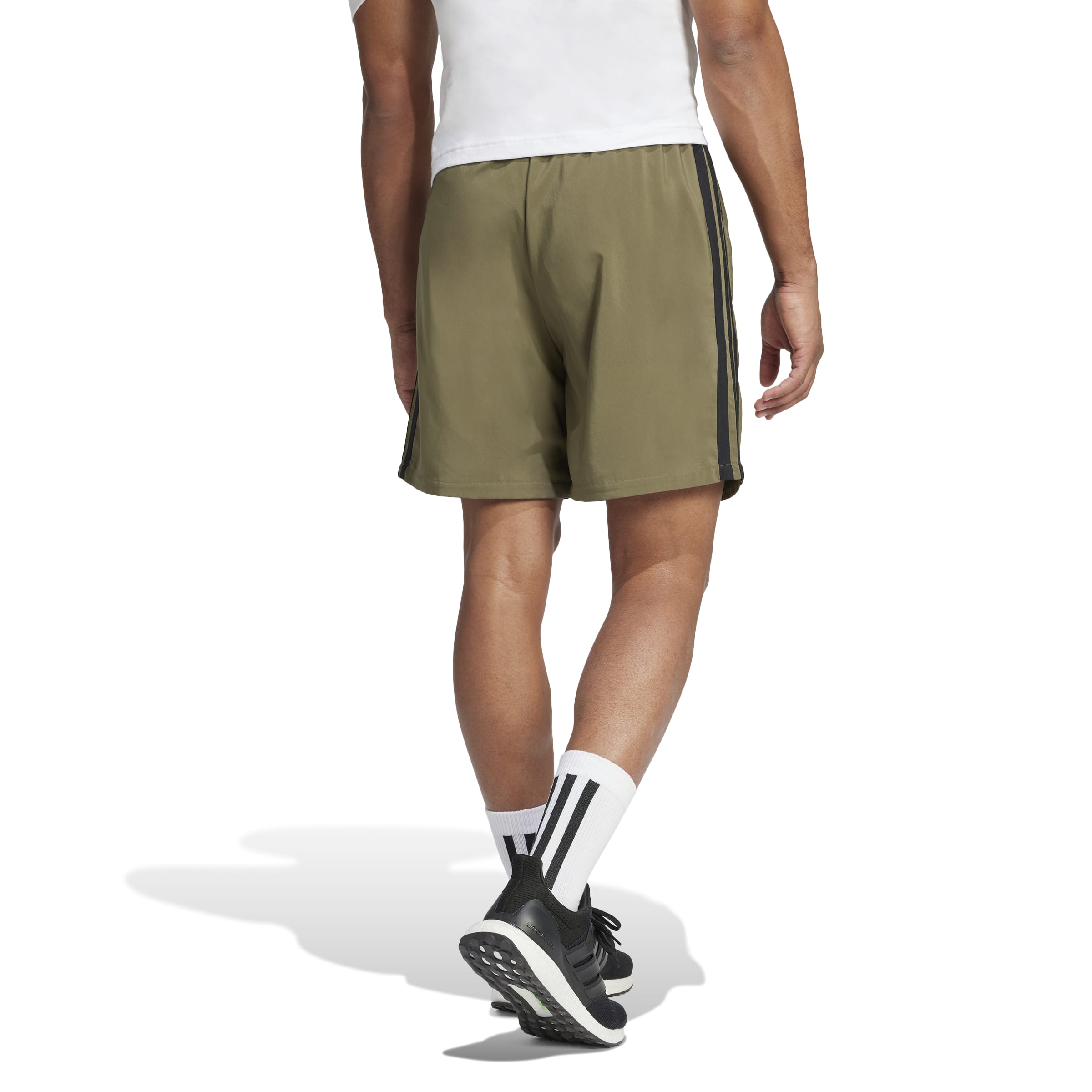 ESSENTIALS THREE STRIPES CHELSEA SHORTS Olive Strata / Black / 2XL