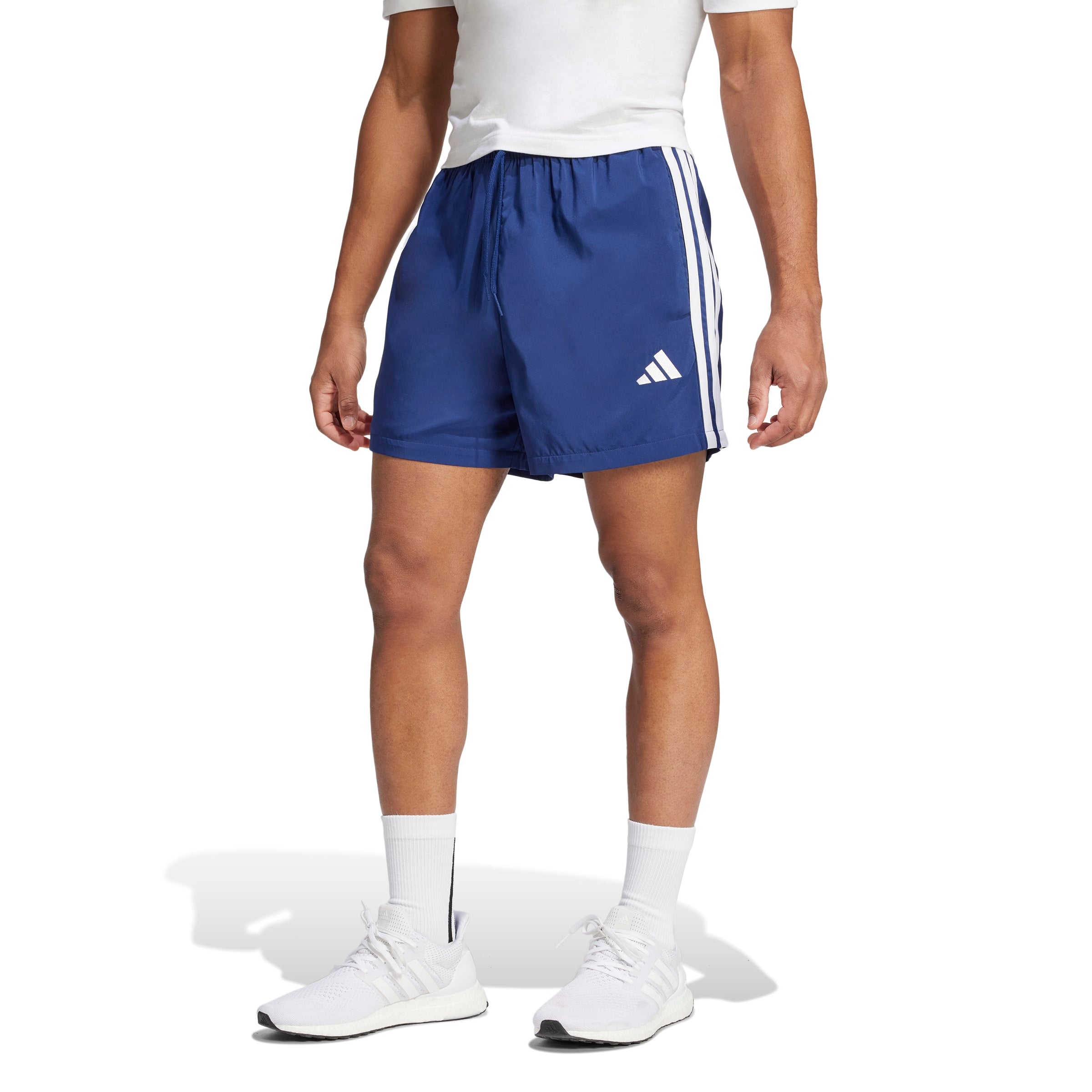 ESSENTIALS THREE STRIPES CHELSEA SHORTS 5IN Dark Blue / White / 3XL