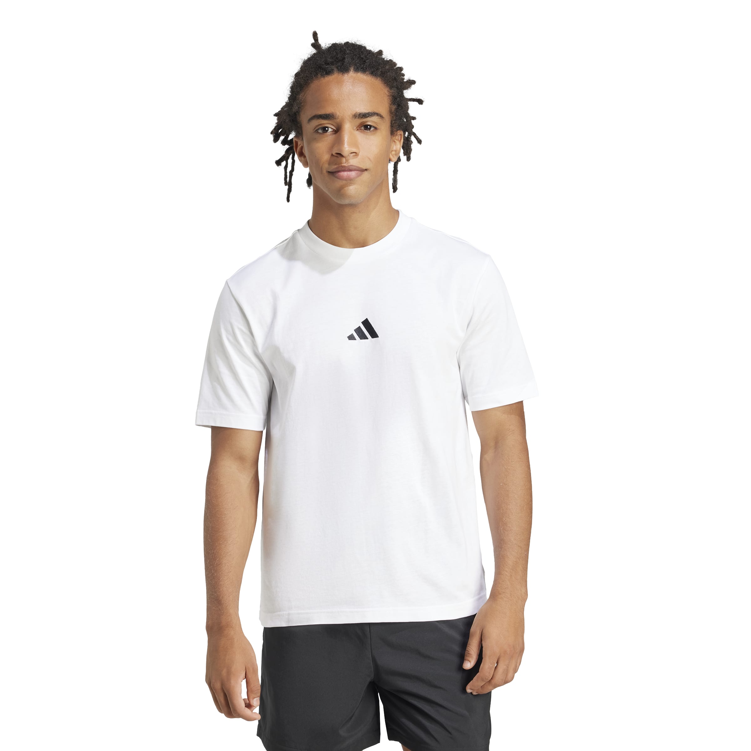 ESSENTIALS SMALL LOGO SINGLE JERSEY TEE White / Black / S