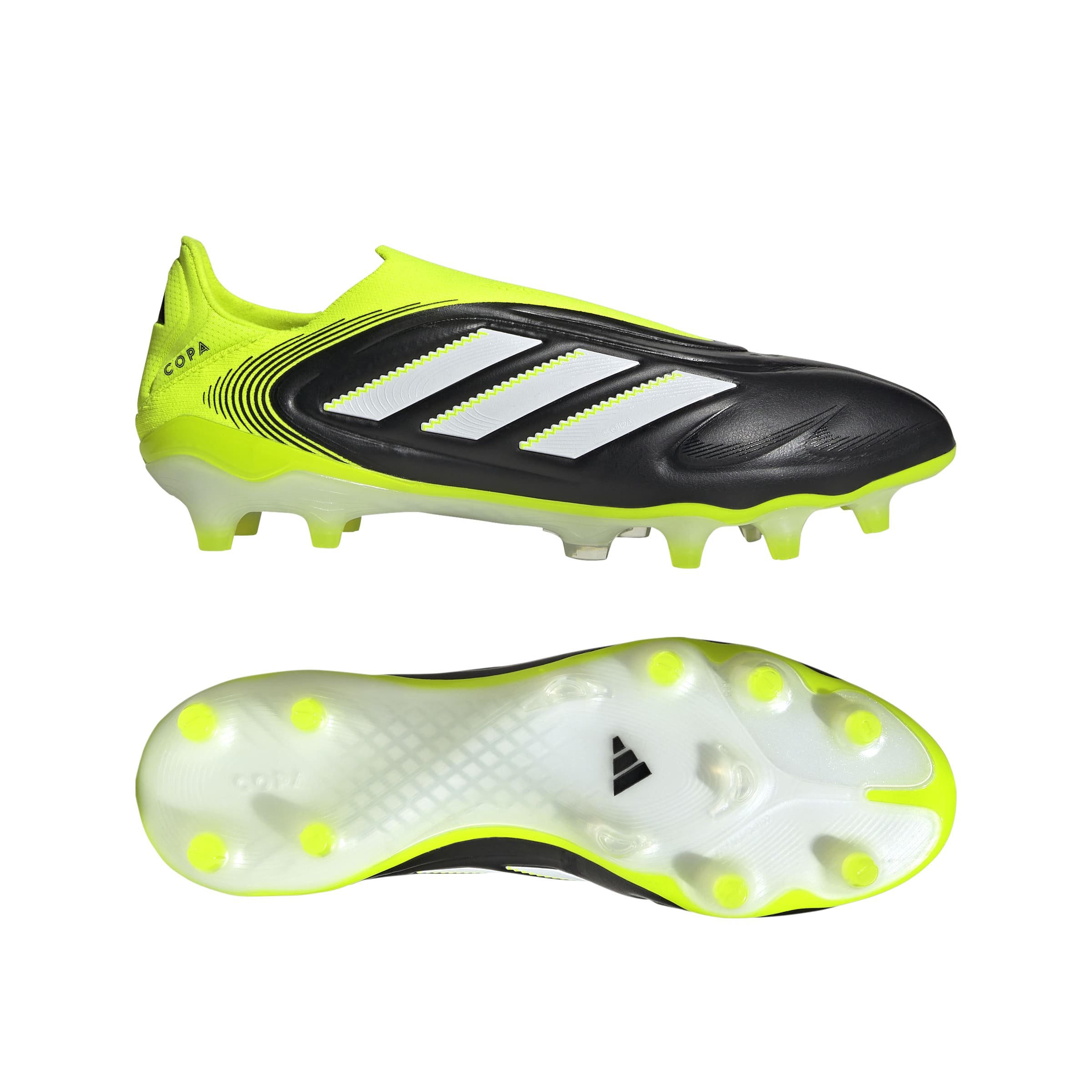 COPA PURE III ELITE Laceless Firm Ground Football Boots Core Black / Ftwr White / Lucid Lemon / 10