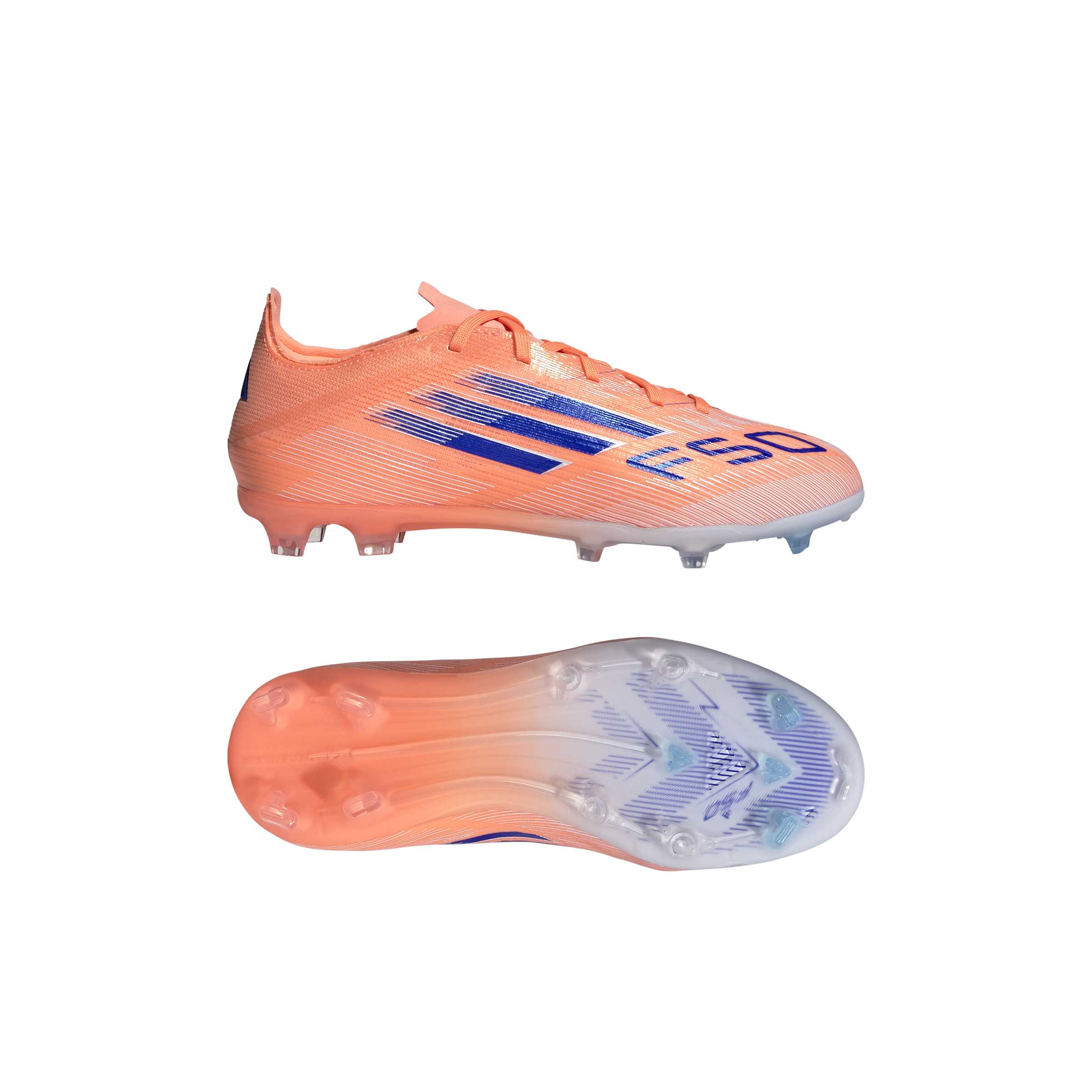 F50 ELITE Firm Ground Football Boots Kids Beam Orange / Lucid Blue / Ftwr White / 4