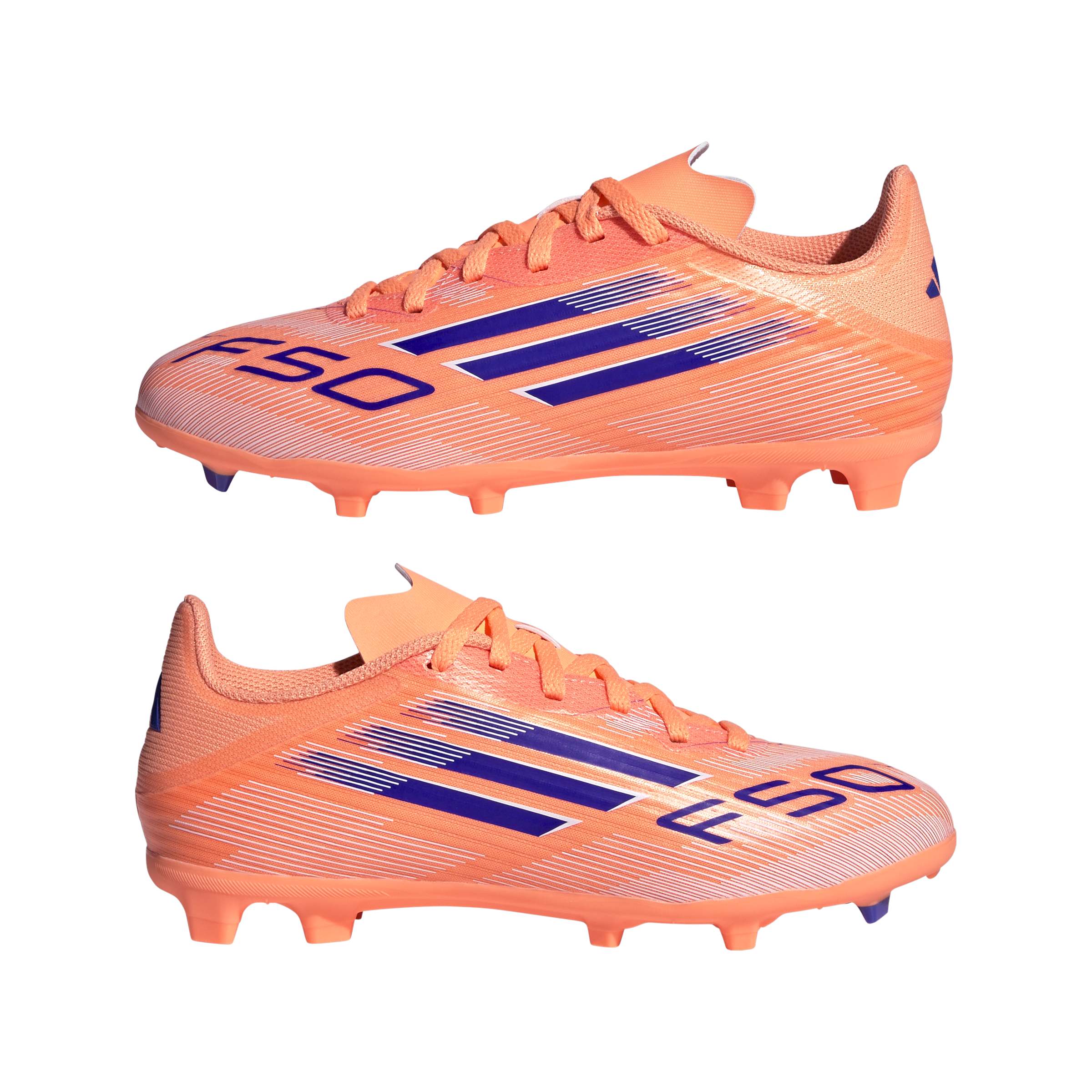 F50 LEAGUE Firm Ground / Multi Ground Football Boots Kids Beam Orange / Lucid Blue / Ftwr White / 3