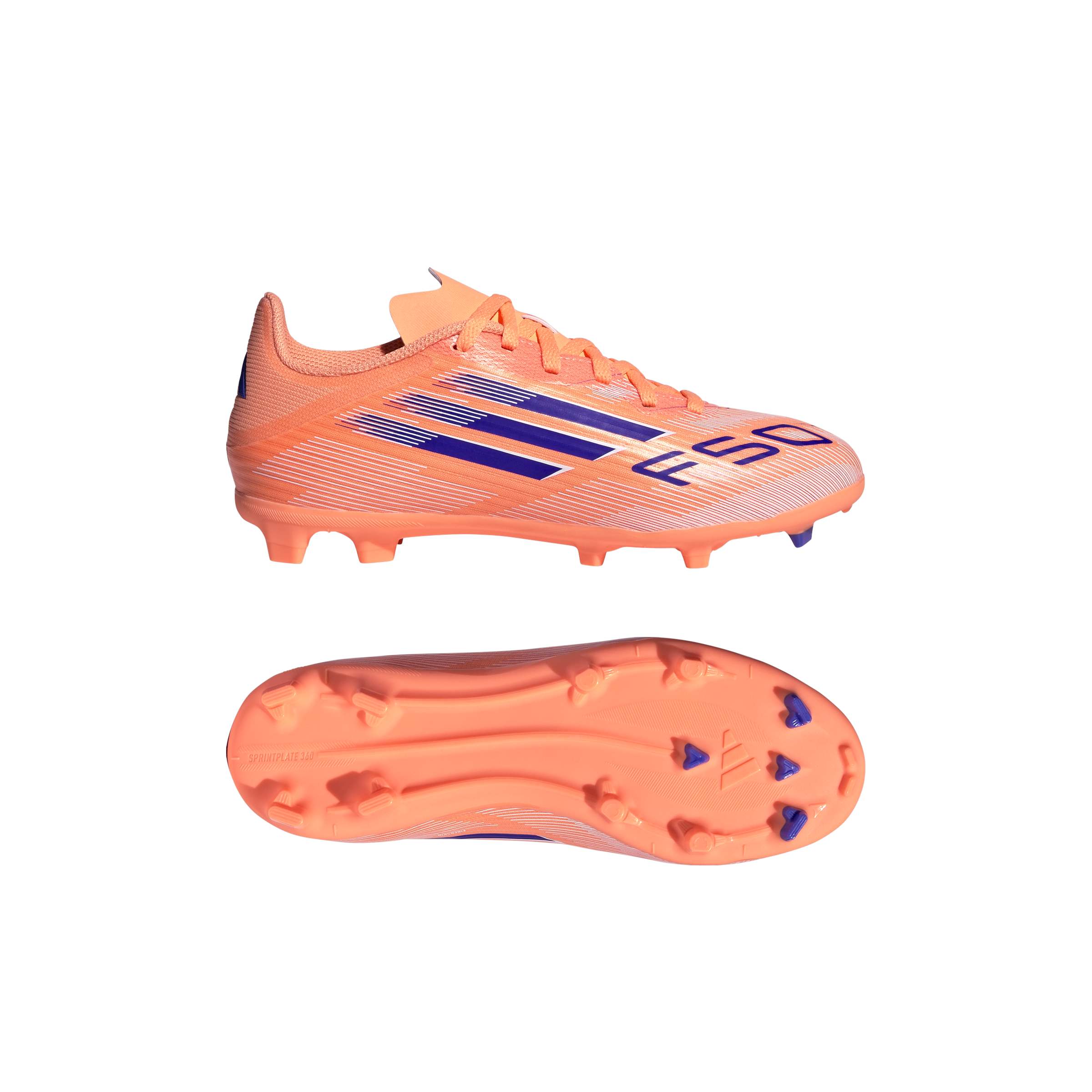 F50 LEAGUE Firm Ground / Multi Ground Football Boots Kids Beam Orange / Lucid Blue / Ftwr White / 3