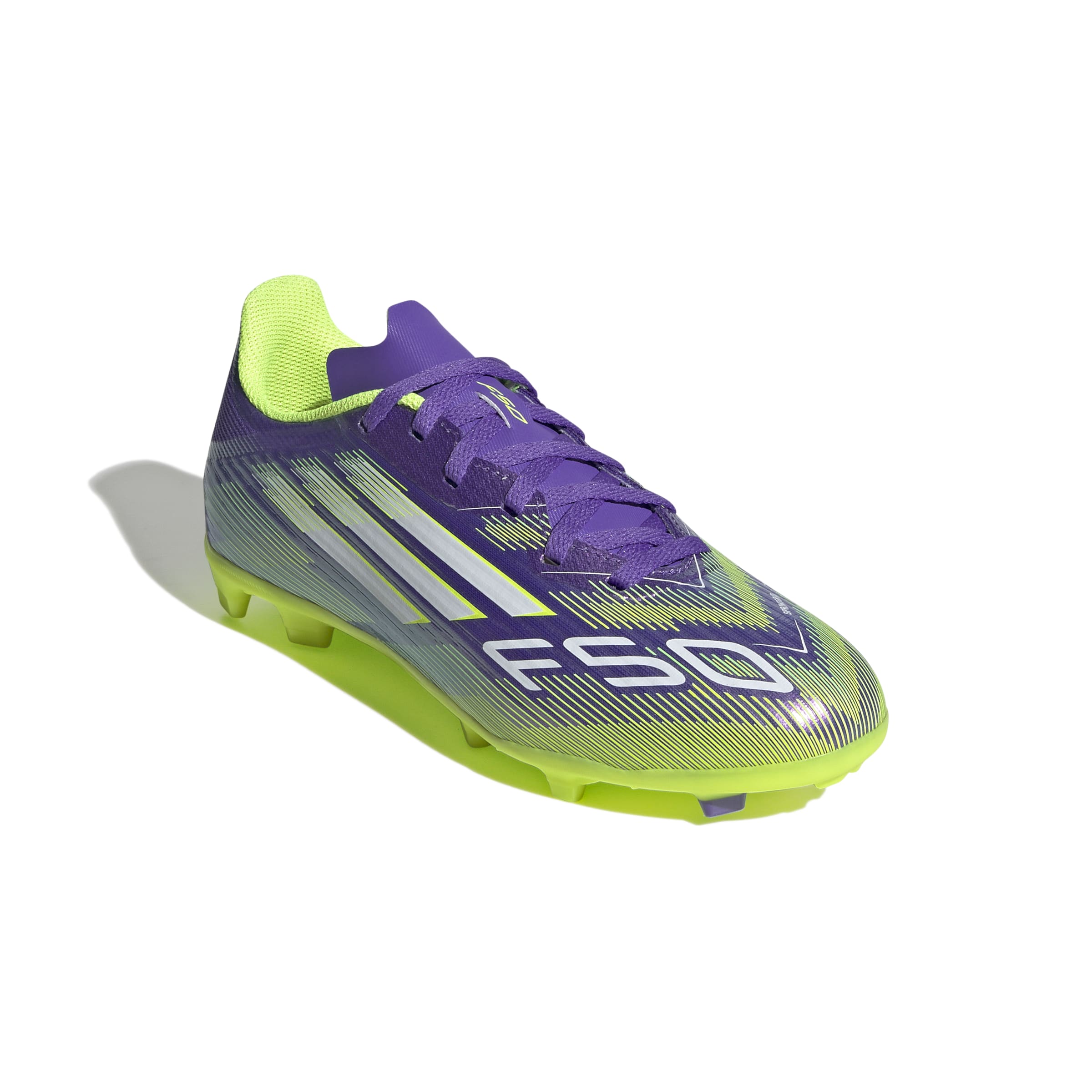 F50 LEAGUE Firm Ground / Multi Ground Football Boots Kids Purple Rush / Ftwr White / Lucid Lemon / 3