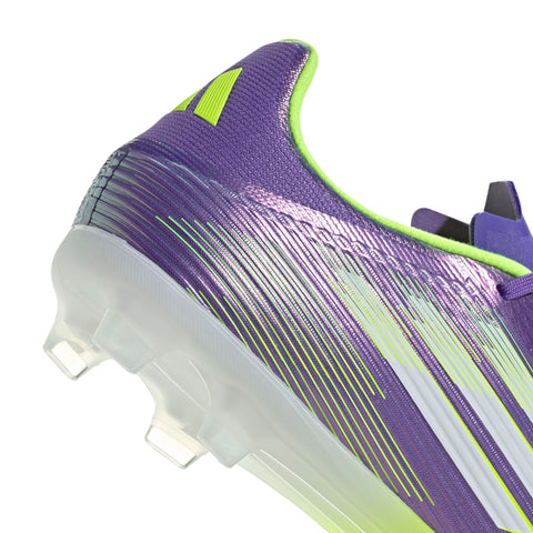 F50 LEAGUE Firm Ground Football Boots Purple Rush / Ftwr White / Lucid Lemon / 10