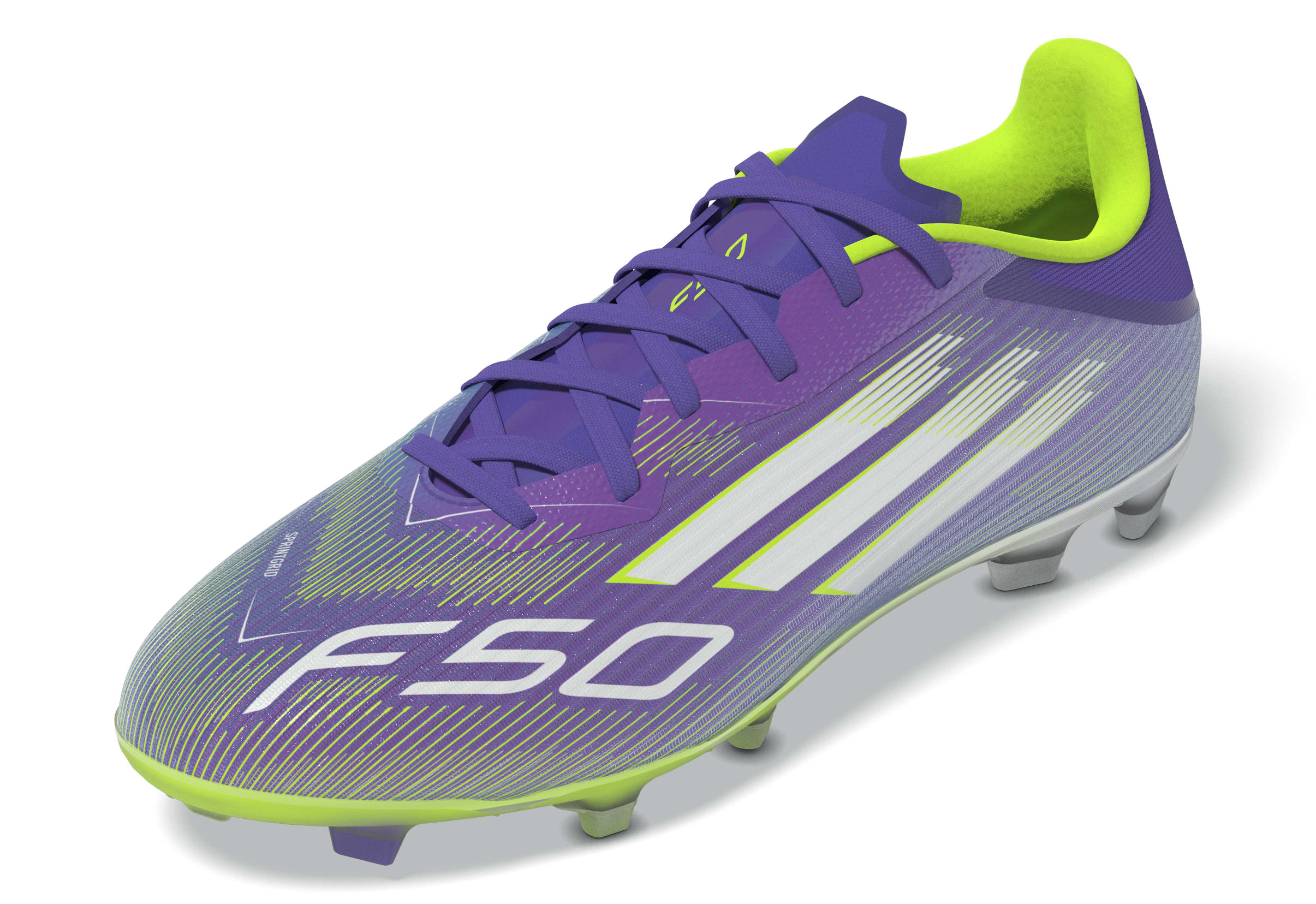 F50 LEAGUE Firm Ground Football Boots Purple Rush / Ftwr White / Lucid Lemon / 10