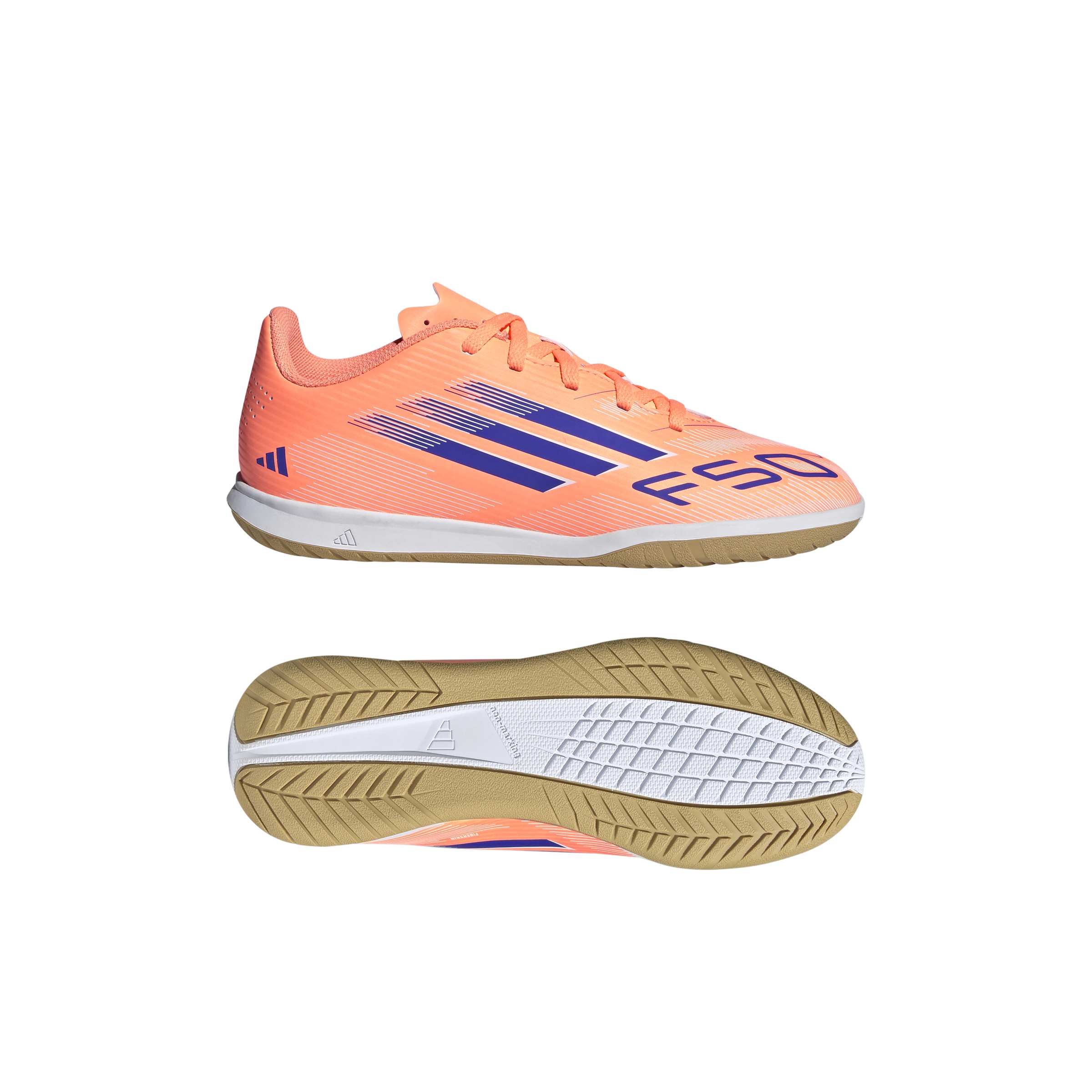 F50 CLUB Indoor Football Boots Kids Beam Orange / Lucid Blue / Ftwr White / 1