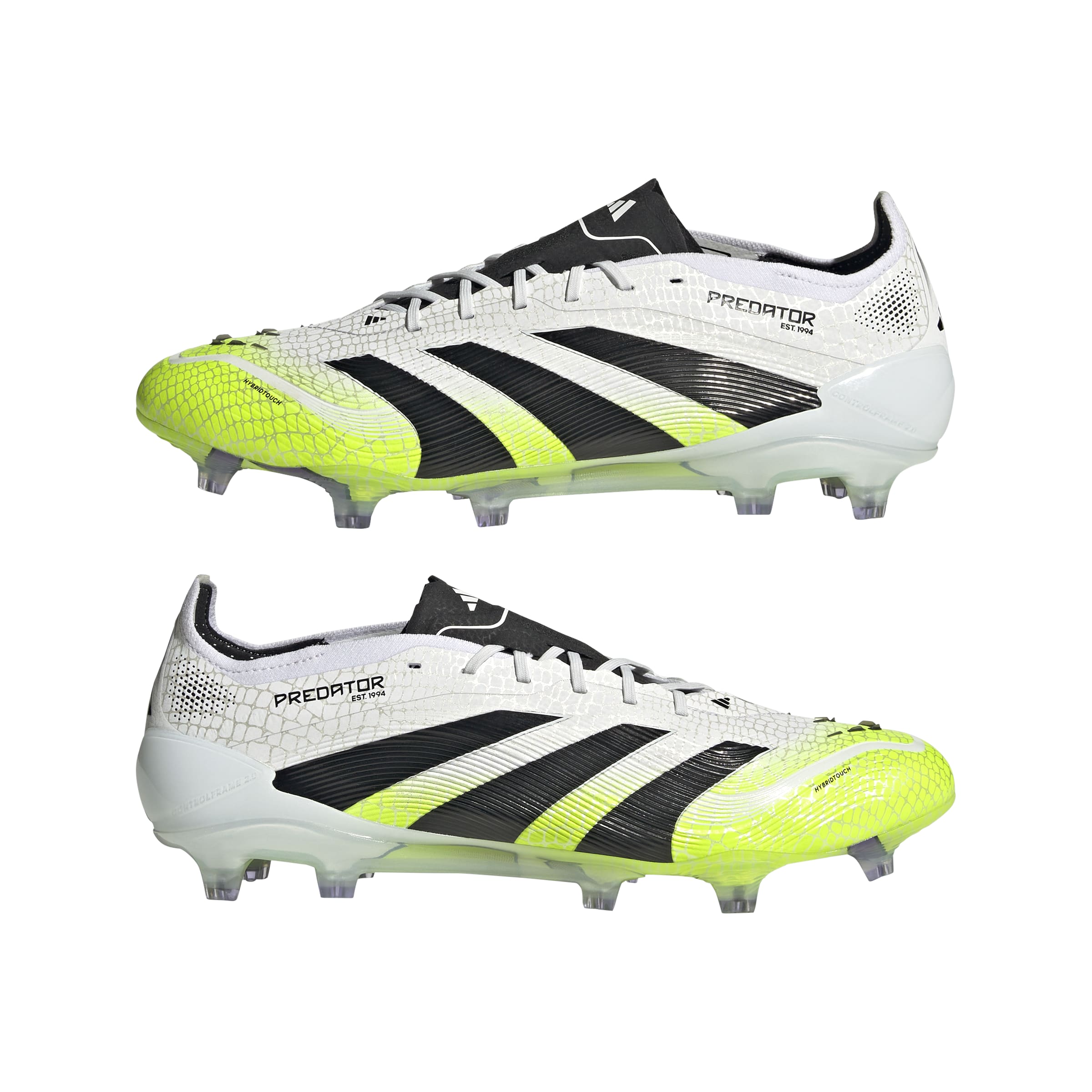 PREDATOR ELITE Firm Ground Football Boots Ftwr White / Core Black / Lucid Lemon / 10